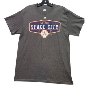 Houston Astros Shirt Mens Medium MLB Baseball Spell Out Athletic Athleisure